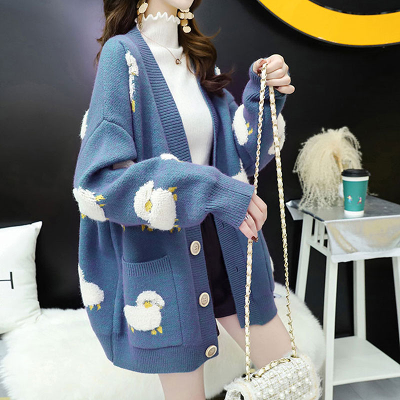 Wholesale Cartoon Lamb Pattern Knitted Cardigan Sweater Nihaojewelry display picture 12