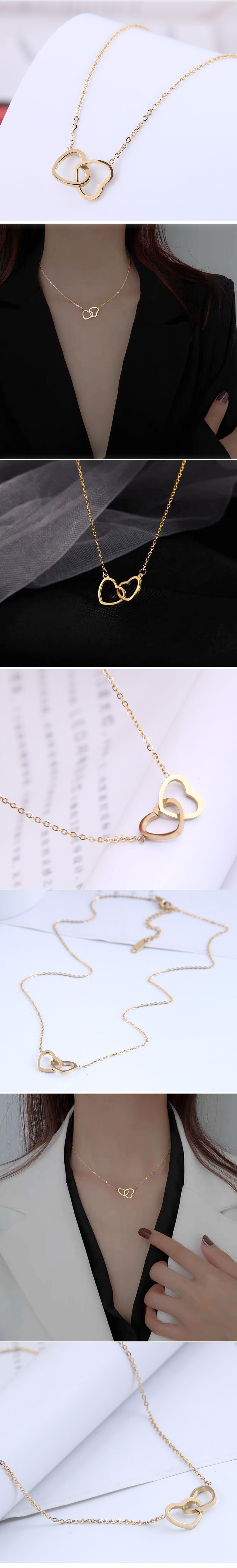 Wholesale Korean Fashion Heart Titanium Steel Necklace Nihaojewelry display picture 1