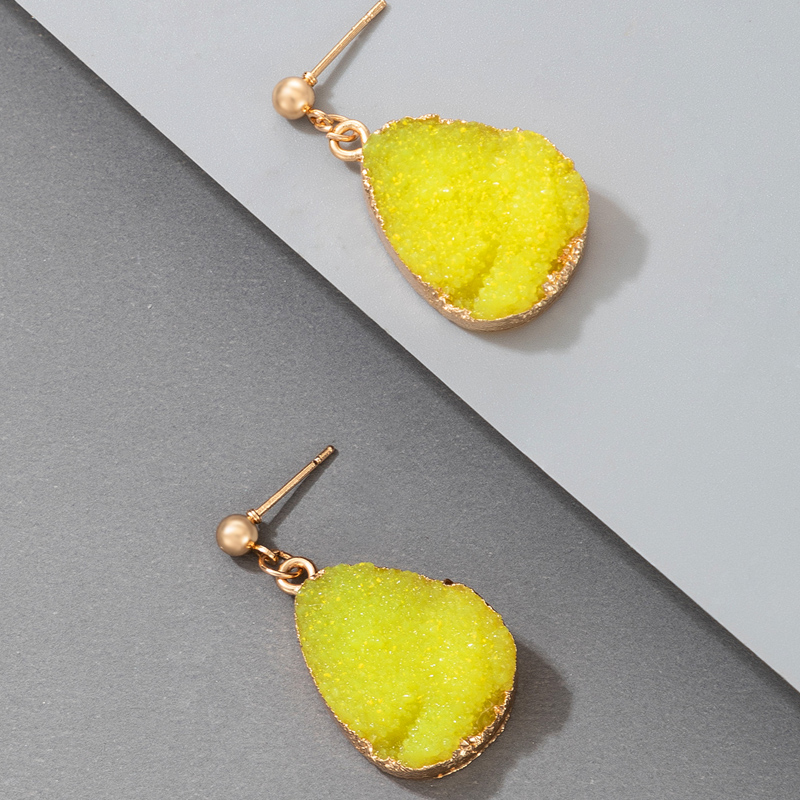 Wholesale Bohemian Geometric Yellow Natural Stone Earrings Nihaojewelry display picture 5