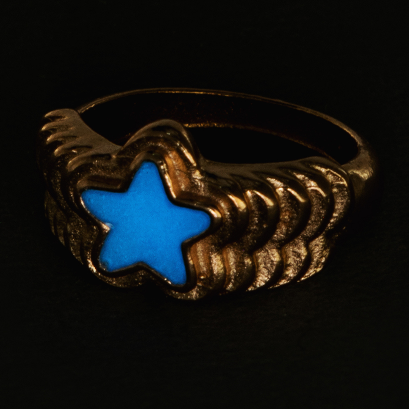 Wholesale Anillo Luminoso Azul Retro Estrella De Metal Nueva Nihaojewelry display picture 1