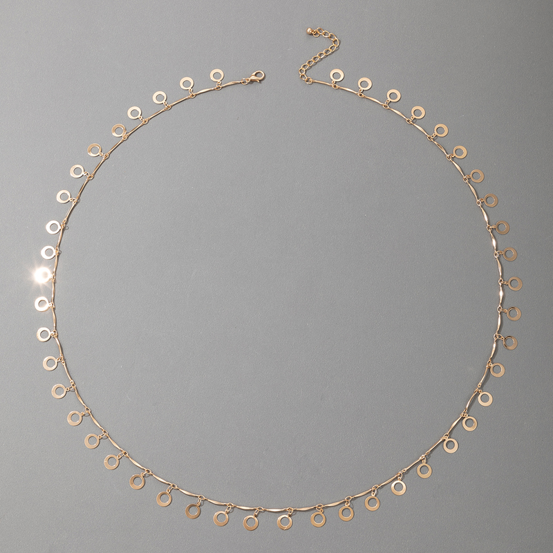 Großhandel Einfache Hohle Metallscheibe Anhänger Taillenkette Nihaojewelry display picture 1
