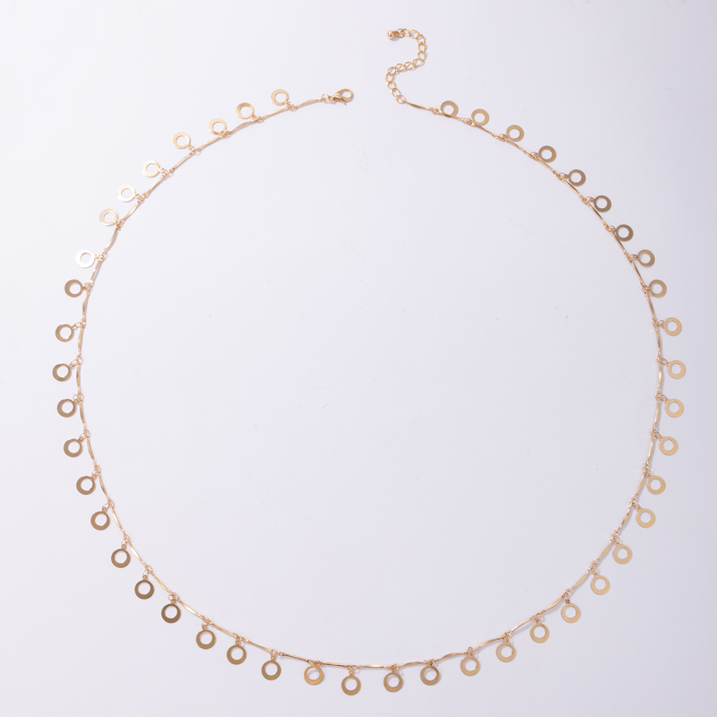 Großhandel Einfache Hohle Metallscheibe Anhänger Taillenkette Nihaojewelry display picture 2