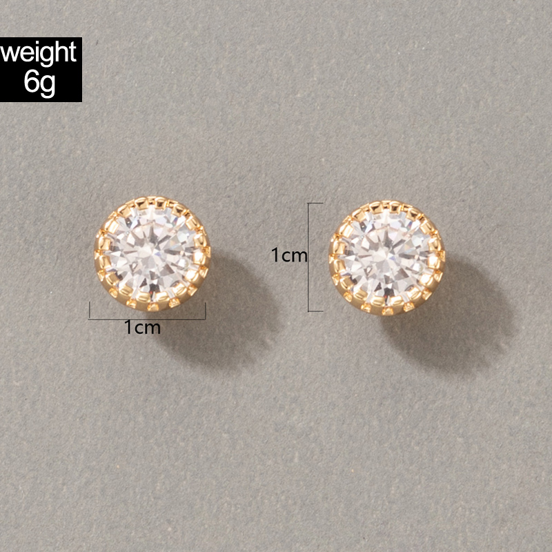 Wholesale New Fashion Diamond Metal Stud Earrings Nihaojewelry display picture 5