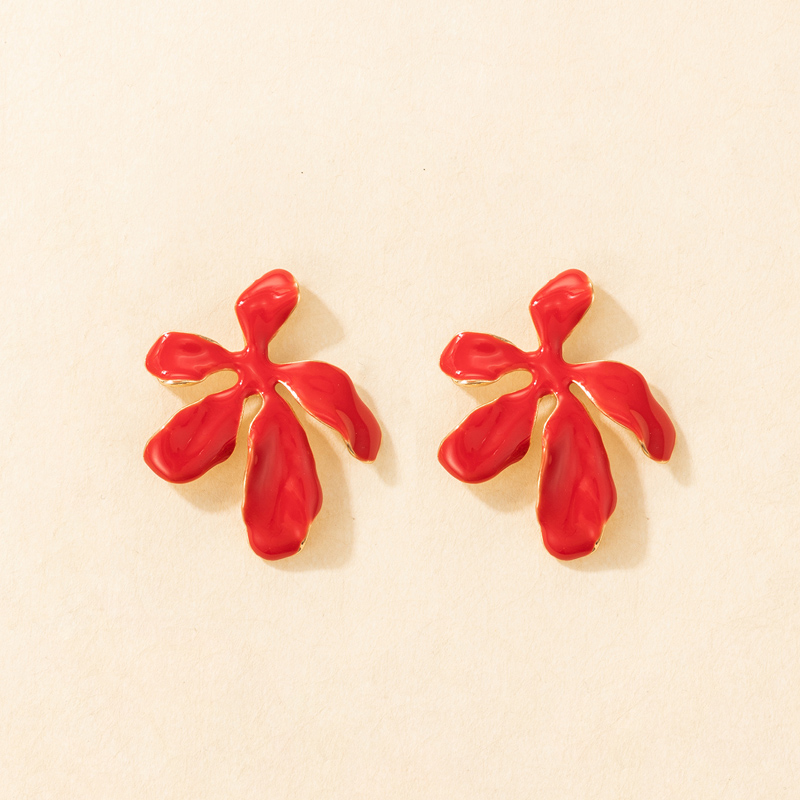 Vente En Gros Boucles D&#39;oreilles À Fleurs Rouges À La Mode Rétro Nihaojewelry display picture 5