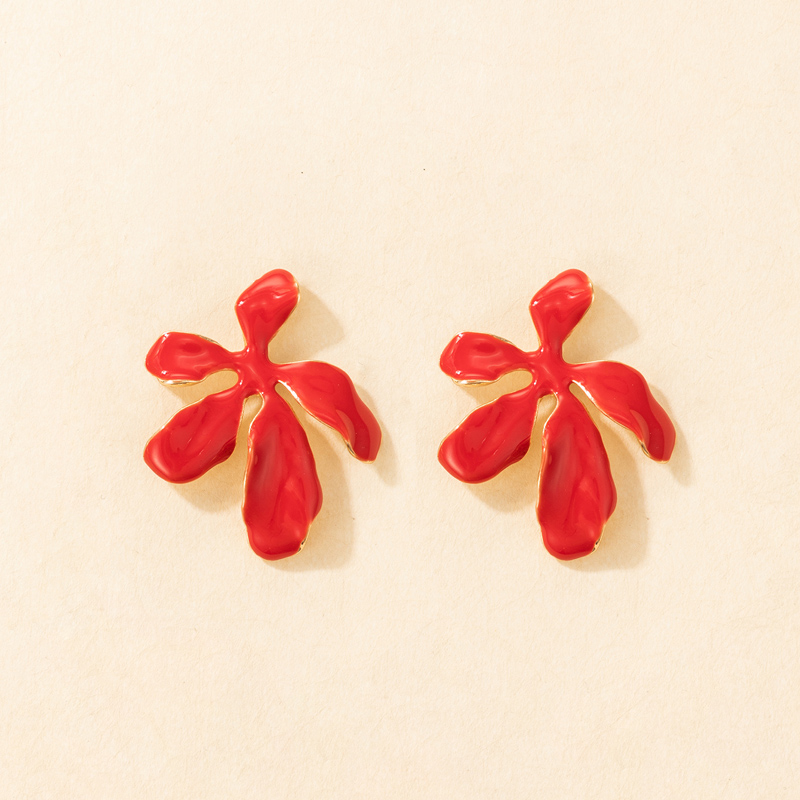 Wholesale Pendientes De Botón De Flor Roja De Moda Retro Nihaojewelry display picture 5