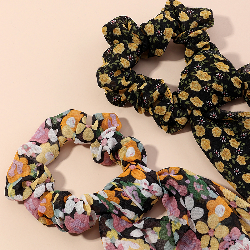 Floral Long Streamer Hair Scrunchies Wholesale Nihaojewelry display picture 7