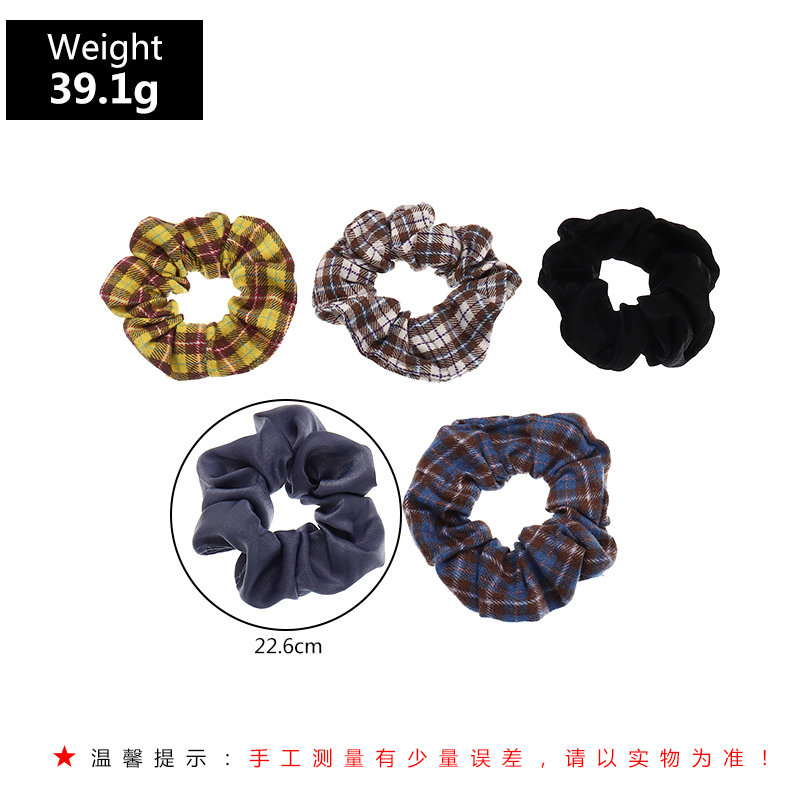 Plaid Brushed Hair Scrunchies 5 Pieces Set Wholesale Nihaojewelry display picture 5