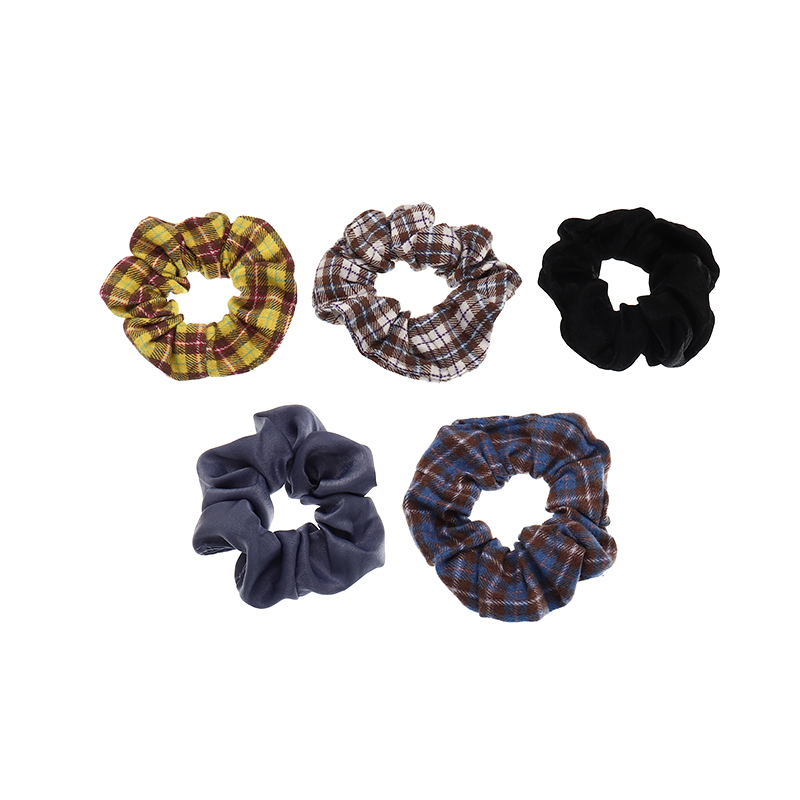 Plaid Brushed Hair Scrunchies 5 Pieces Set Wholesale Nihaojewelry display picture 6