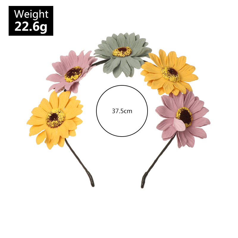 Fashion Contrast Color Flower Daisy Headband Wholesale Nihaojewelry display picture 4