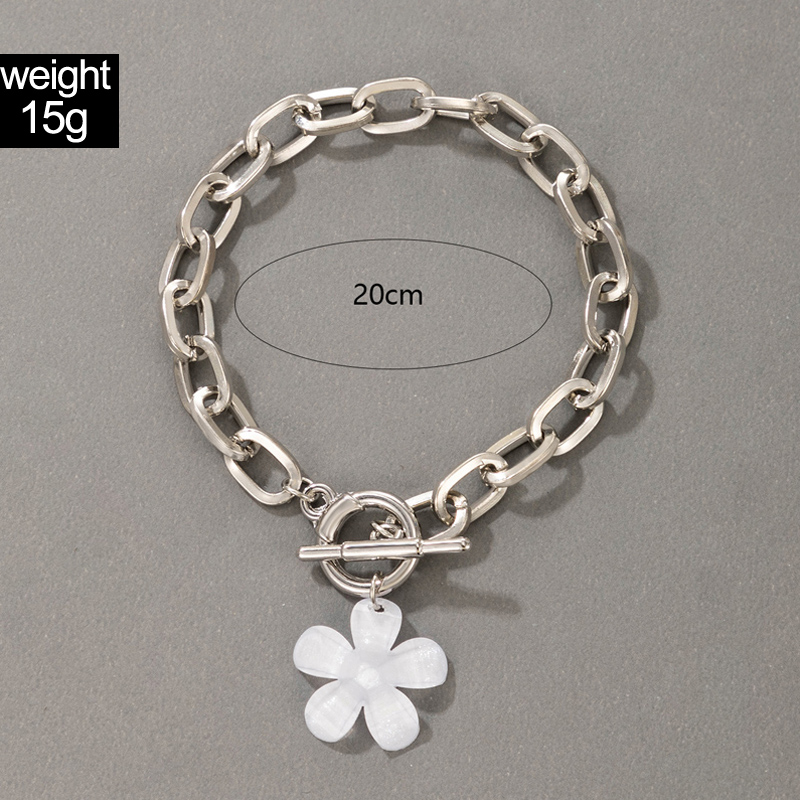 Wholesale New Fashion Flower Pendant Thick Chain Bracelet Nihaojewelry display picture 8