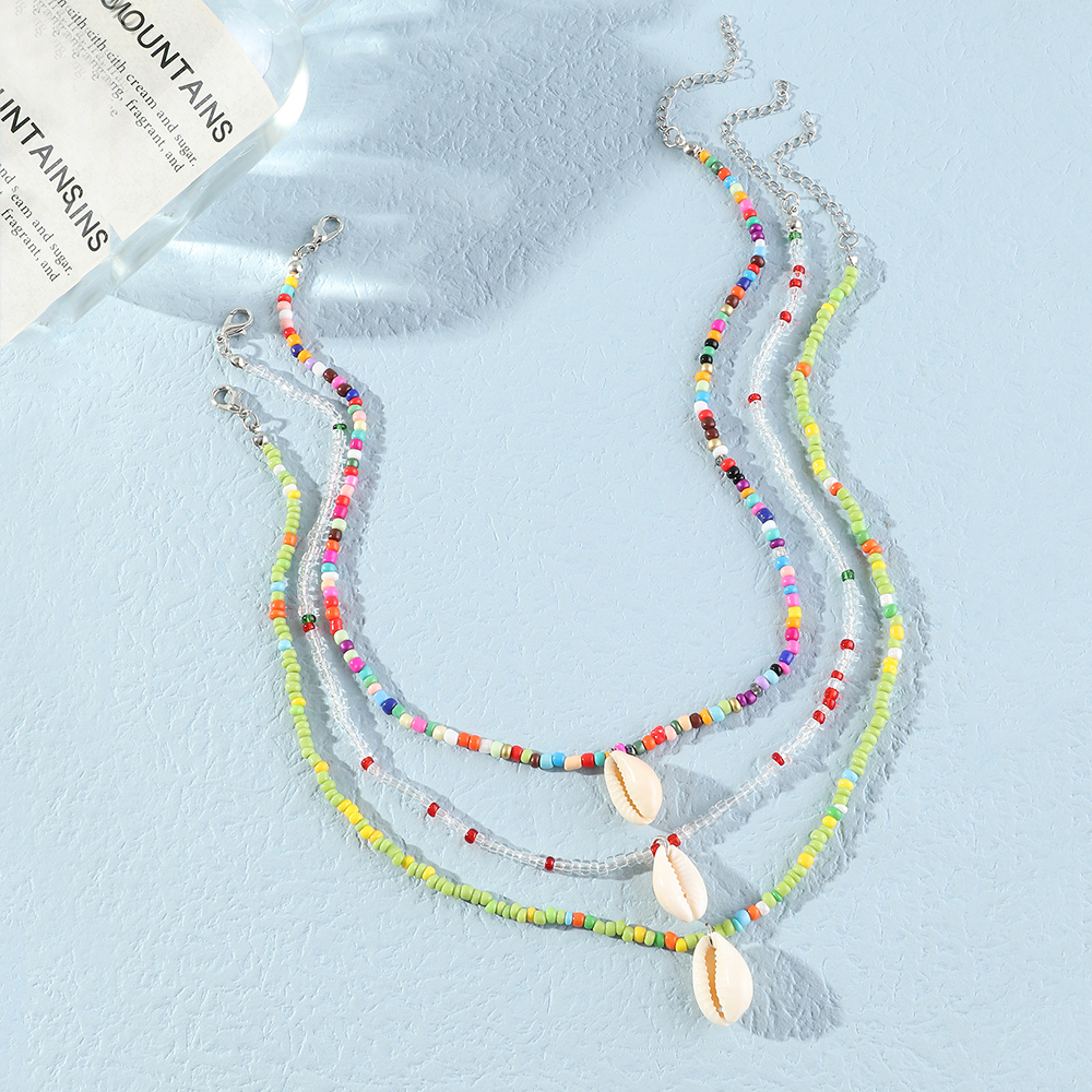 Bohemian Style Shell Pendent Beads Necklace Set Wholesale Nihaojewelry display picture 2