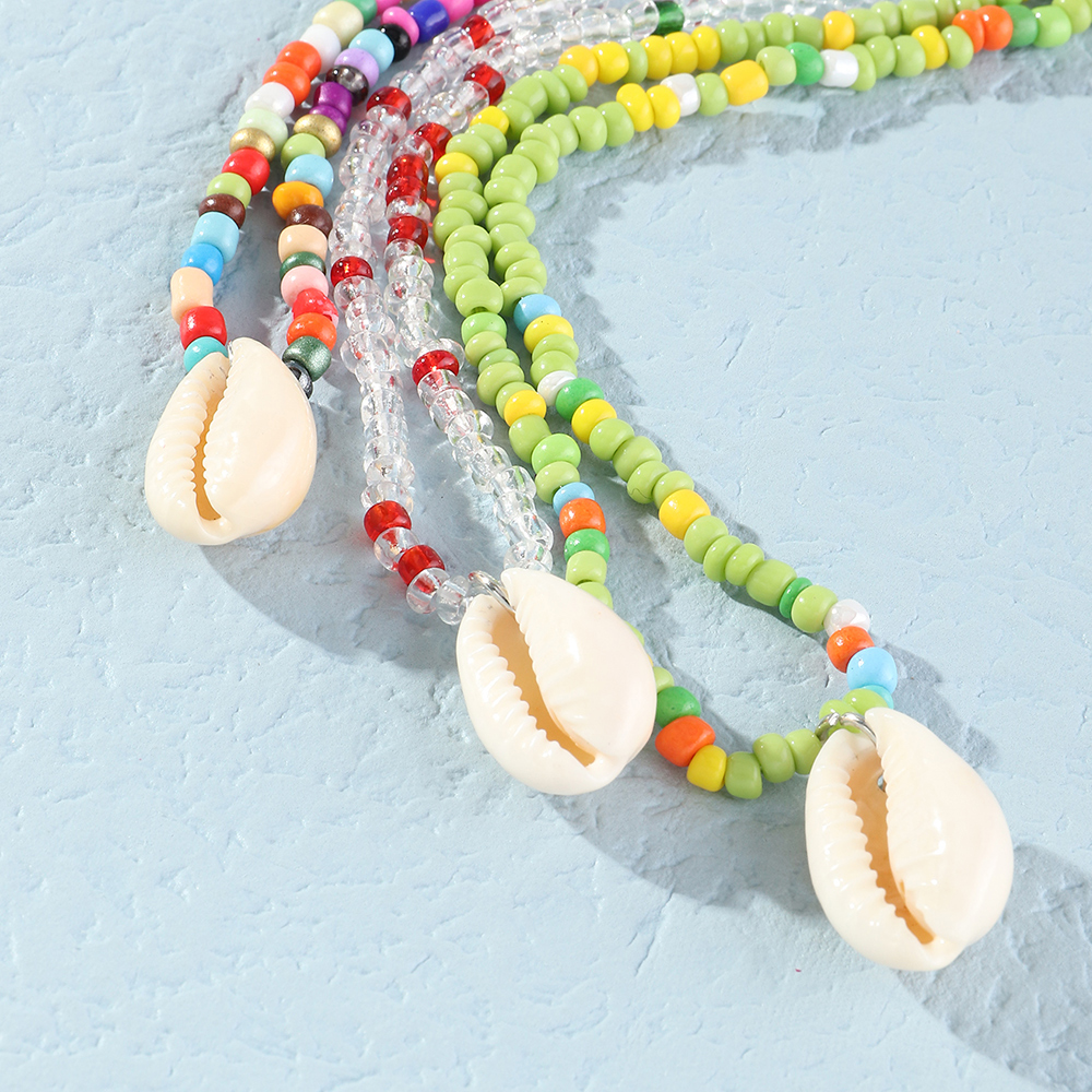 Bohemian Style Shell Pendent Beads Necklace Set Wholesale Nihaojewelry display picture 3