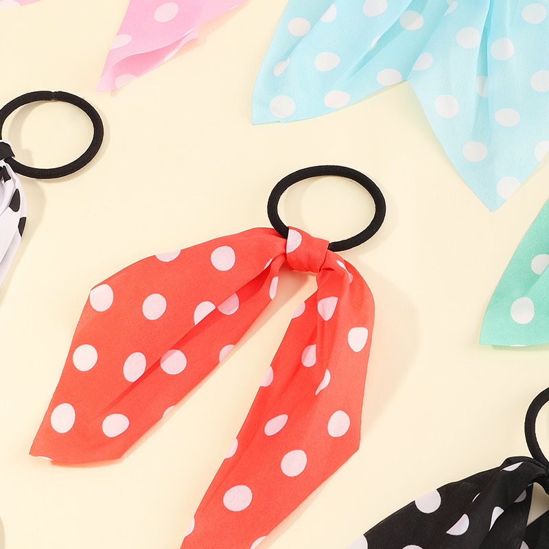 Polka Dot Streamer Hair Scrunchies Set Wholesale Nihaojewelry display picture 3