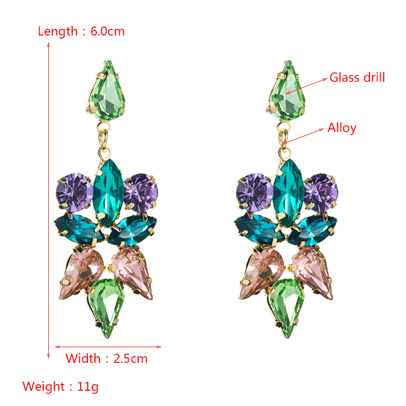Retro Multi-layer Alloy Glass Long Earrings Wholesale Nihaojewelry display picture 1