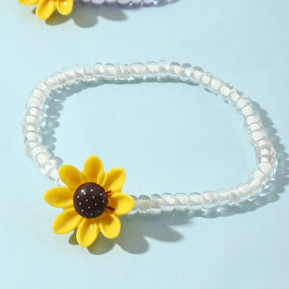 Sunflower Color Rice Bead Bracelet Set Wholesale Nihaojewelry display picture 4