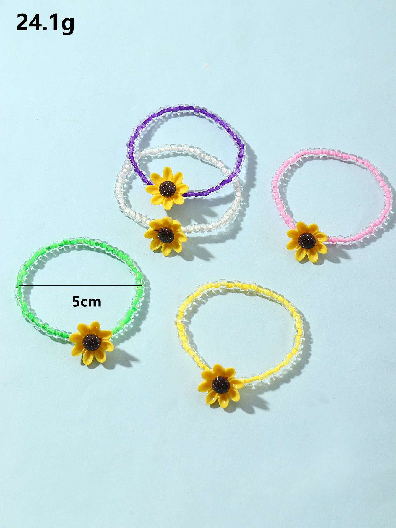 Sunflower Color Rice Bead Bracelet Set Wholesale Nihaojewelry display picture 5