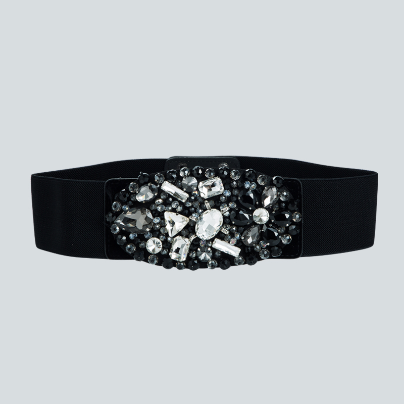 Baroque Clashing Color Diamond Elastic Woven Elastic Belt Wholesale Nihaojewelry display picture 7