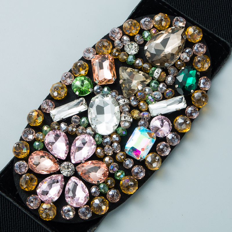 الباروك الاشتباك اللون الماس مرونة المنسوجة مرنة حزام بالجملة Nihaojewelry display picture 8
