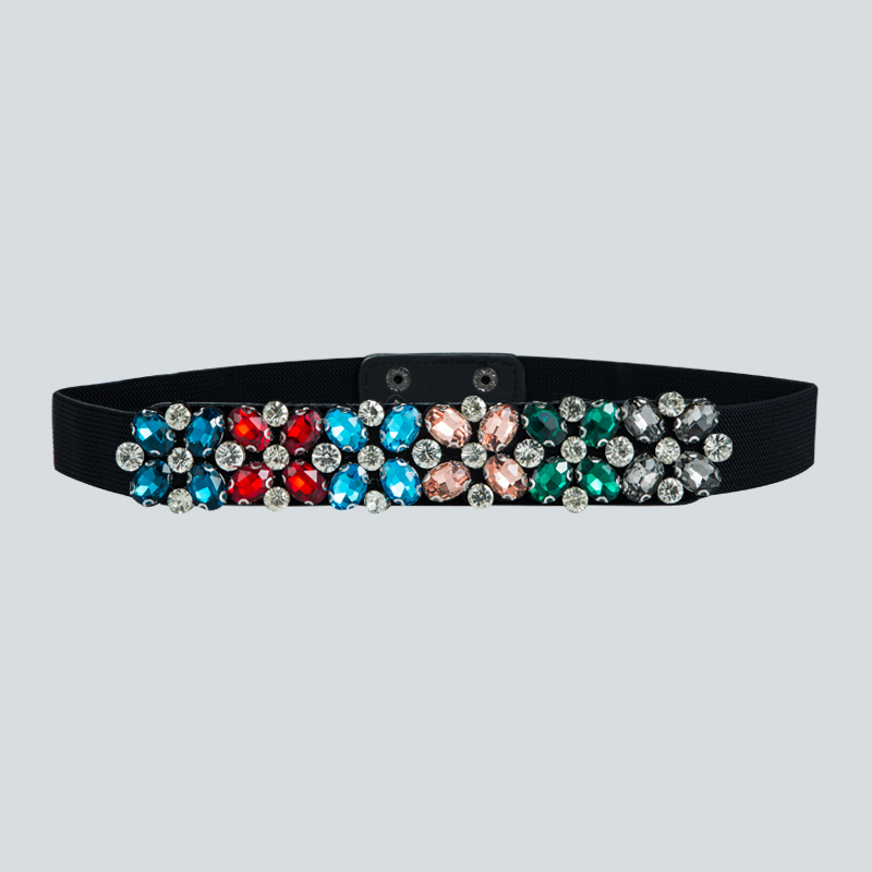 Fashion Color Diamond Elastic Woven Elastic Belt Wholesale Nihaojewelry display picture 7