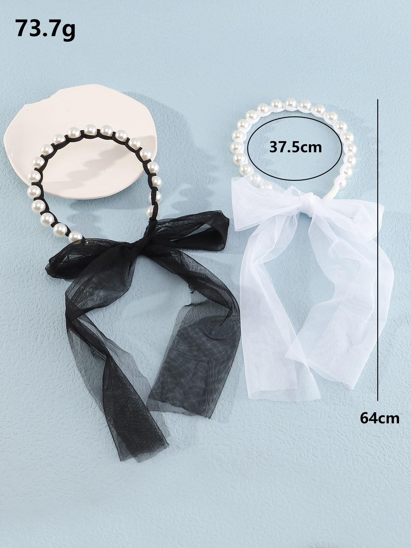 Korean Lace Pearl Tie Bow Hair Band Set Wholesale Nihaojewelry display picture 5