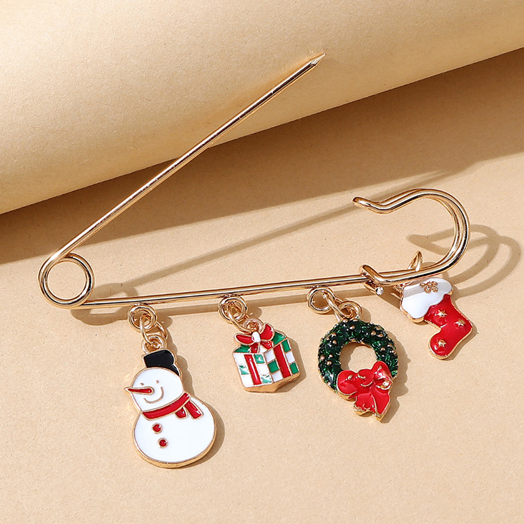 Christmas Series Snowman Boot Pin Brooch Wholesale Nihaojewelry display picture 1