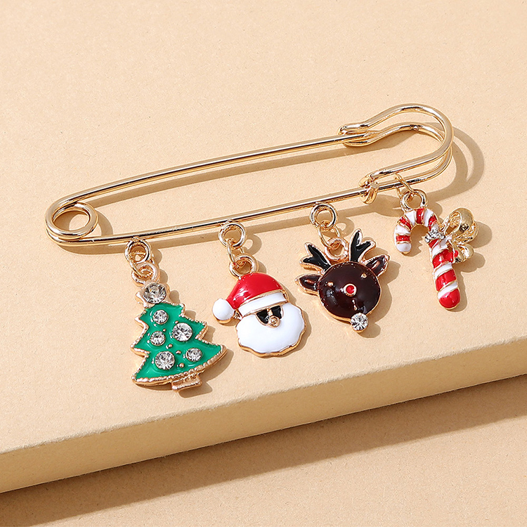 Christmas Series Tree Santa Claus Pin Brooch Wholesale Nihaojewelry display picture 1