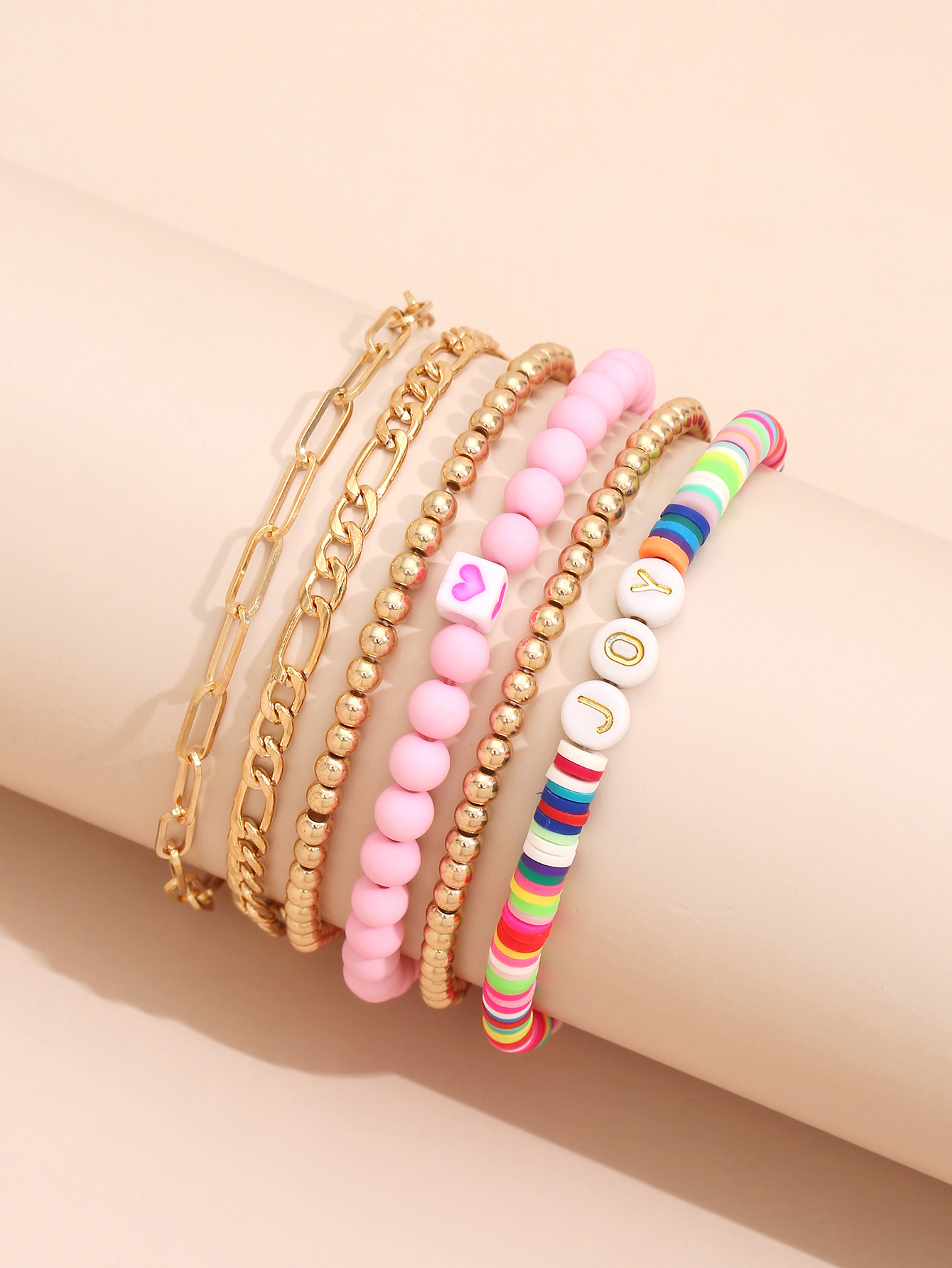 Ethnic Color Soft Ceramic Letter Beads Chain Multi-layer Bracelet Wholesale Nihaojewelry display picture 1