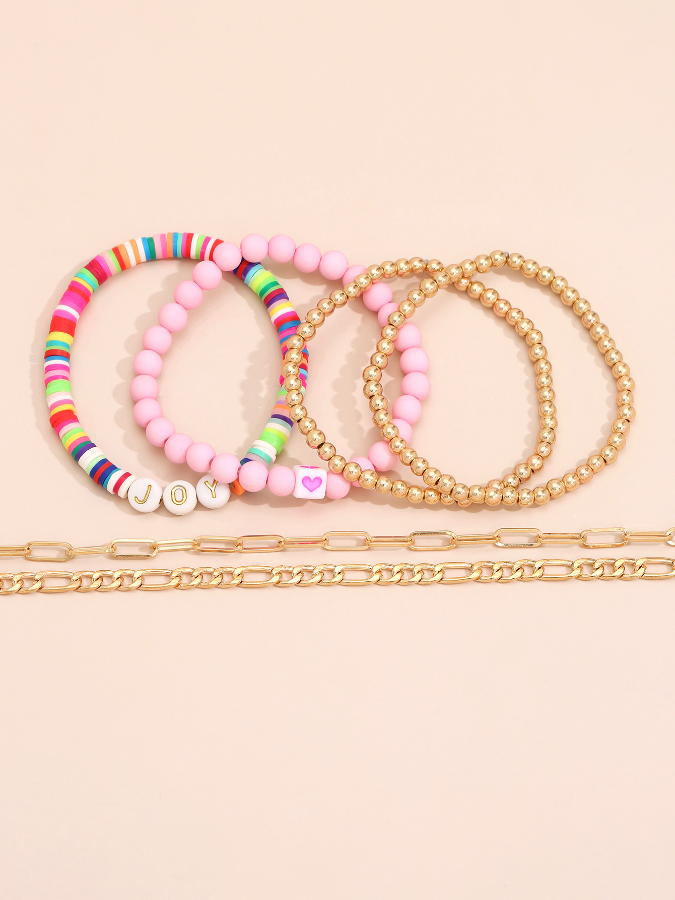 Ethnic Color Soft Ceramic Letter Beads Chain Multi-layer Bracelet Wholesale Nihaojewelry display picture 3