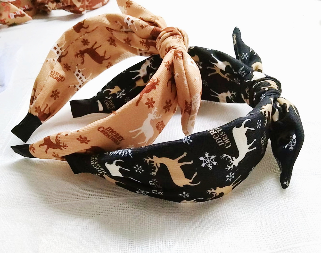 Fashion Brown Color Series Christmas Bow Knotted Elk Headband Wholesale Nihaojewelry display picture 3