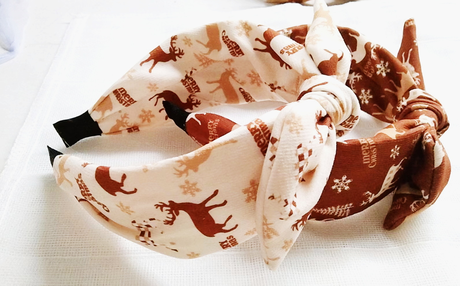 Fashion Brown Color Series Christmas Bow Knotted Elk Headband Wholesale Nihaojewelry display picture 4