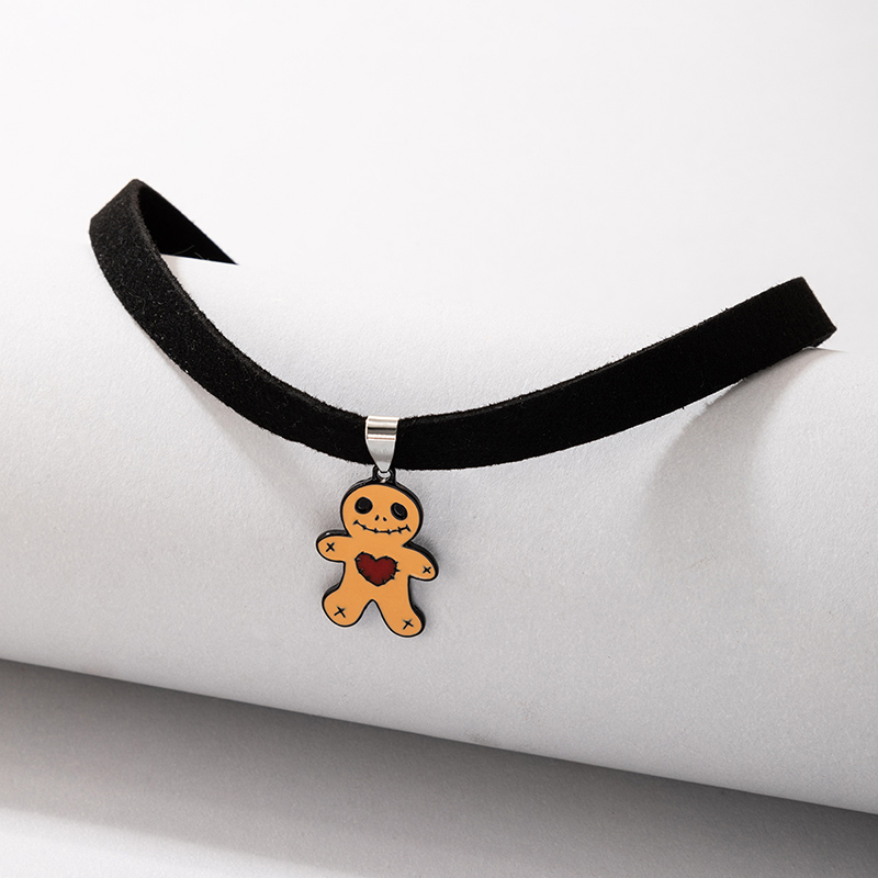 New Creative Halloween Orange Bear Pendent Necklace Wholesale Nihaojewelry display picture 1