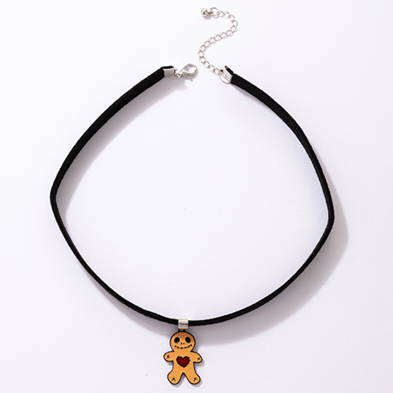 New Creative Halloween Orange Bear Pendent Necklace Wholesale Nihaojewelry display picture 6