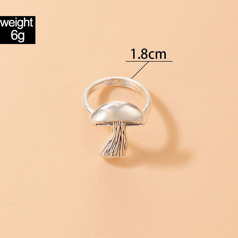New Simple Three-dimensional Mushroom Alloy Ring Wholesale Nihaojewelry display picture 1