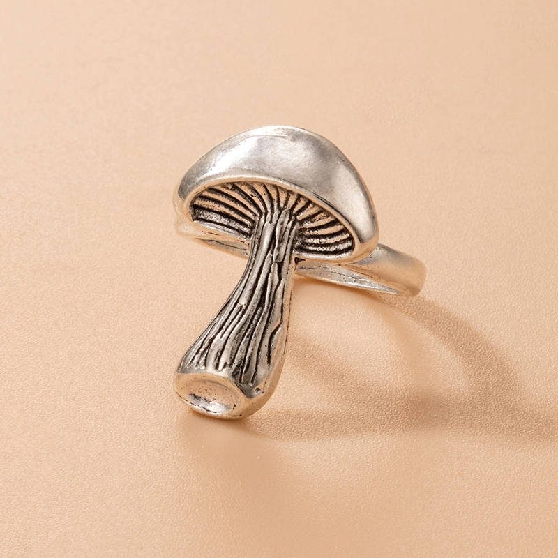 New Simple Three-dimensional Mushroom Alloy Ring Wholesale Nihaojewelry display picture 4