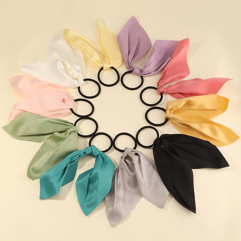 لون نقي الانحناء الشعر Scrunchies مجموعة الجملة Nihaojewelry display picture 1