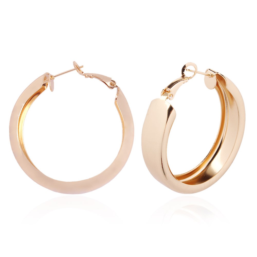 Simple Glossy Circle Earrings Wholesale Nihaojewelry display picture 4