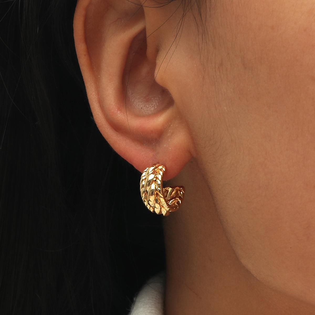 Fashion Twist Copper Earrings Wholesale Jewelry Nihaojewelry display picture 1