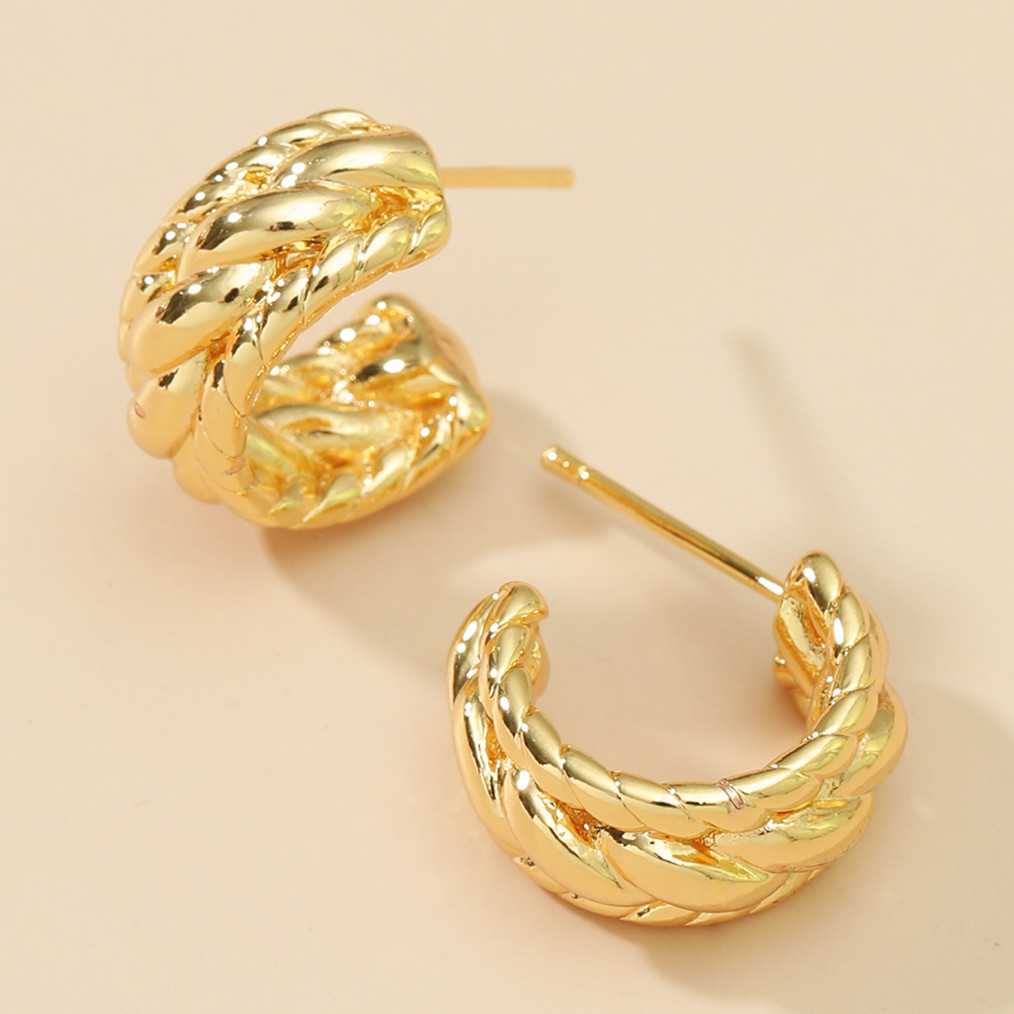 Fashion Twist Copper Earrings Wholesale Jewelry Nihaojewelry display picture 2