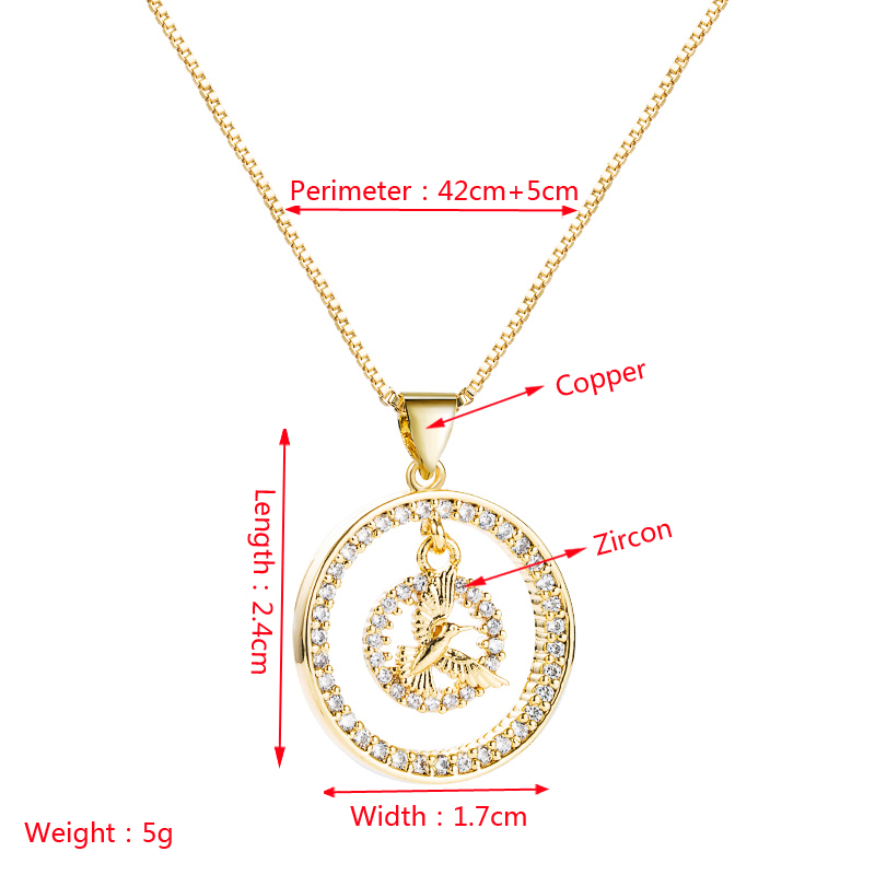 Crab Bird Pendant Copper Inlaid Zircon Necklace Wholesale Nihaojewelry display picture 1