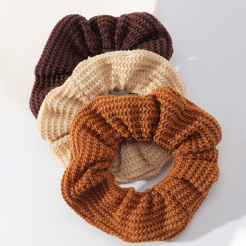 New Lamb Woven Solid Color Hair Scrunchies Wholesale Nihaojewelry display picture 1