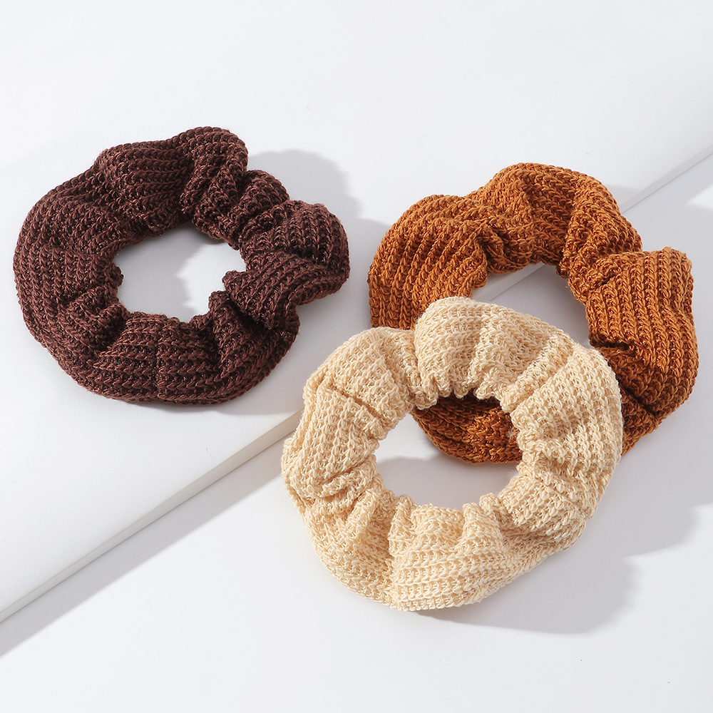 New Lamb Woven Solid Color Hair Scrunchies Wholesale Nihaojewelry display picture 3