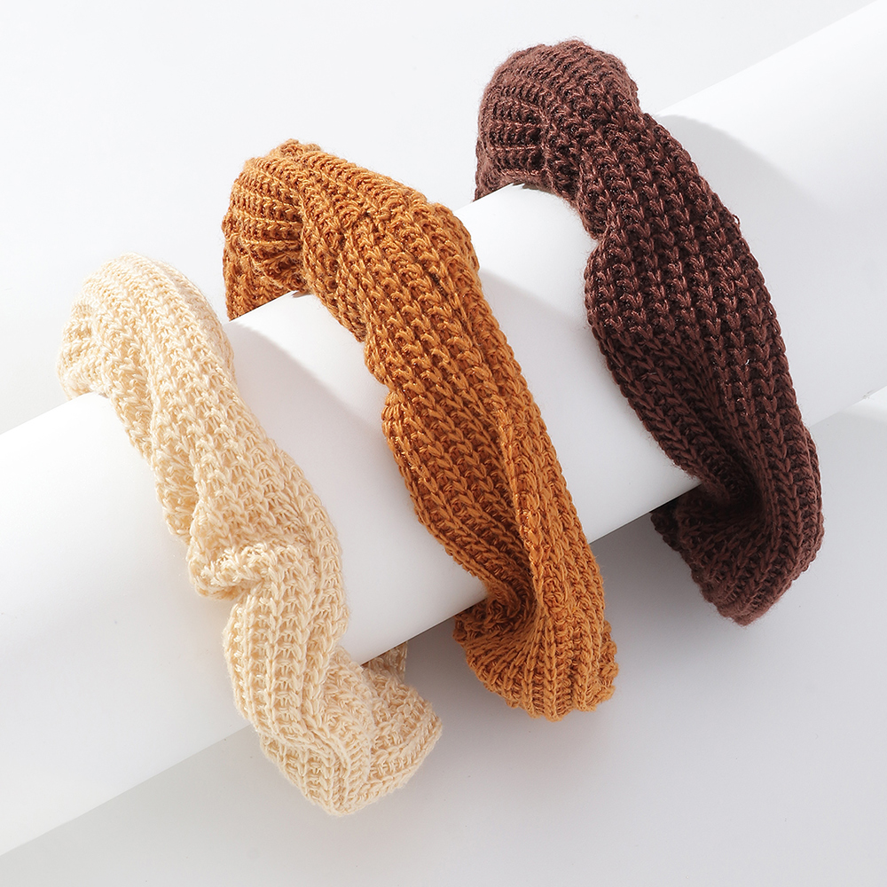 New Lamb Woven Solid Color Hair Scrunchies Wholesale Nihaojewelry display picture 4