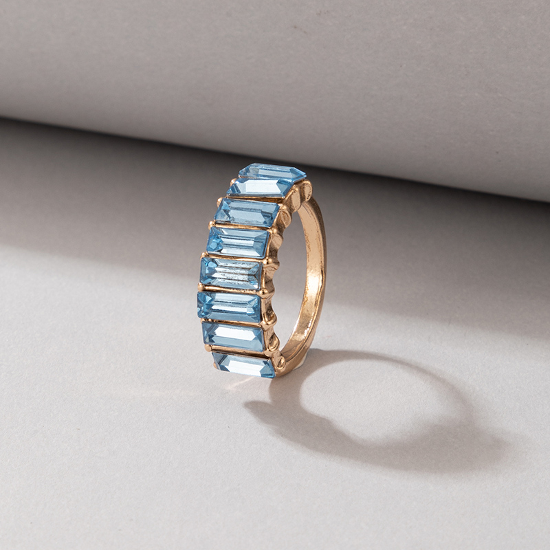 Bague En Alliage De Diamant Rectangulaire Incrusté Coréen En Gros Nihaojewelry display picture 3