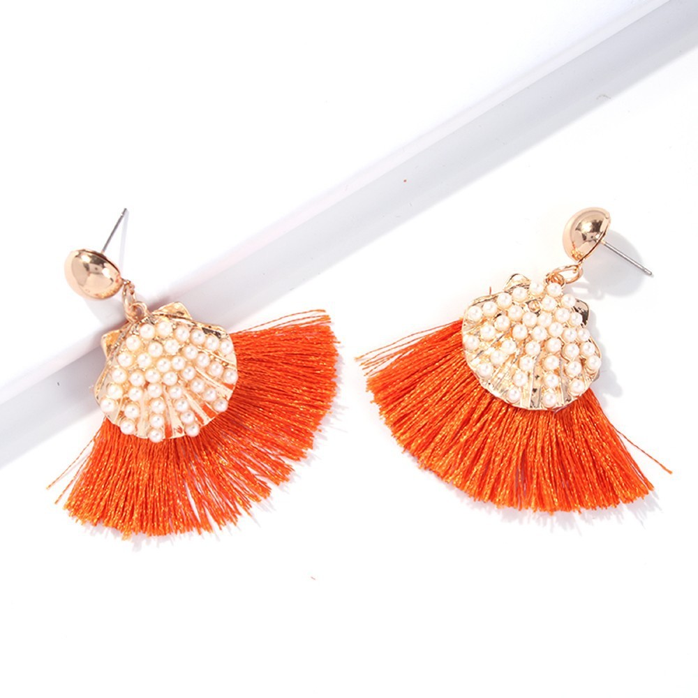Bohemian Style Imitation Pearl Tassel Earrings Wholesale Nihaojewelry display picture 4