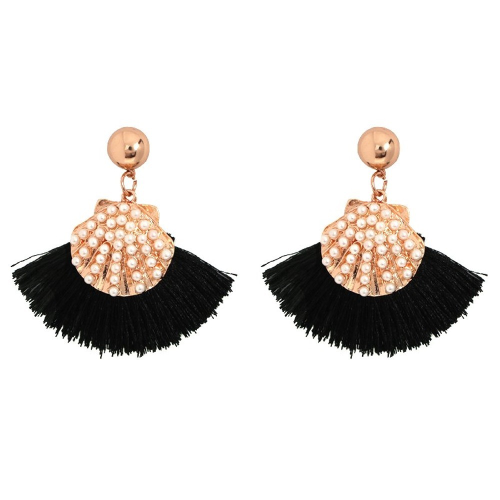 Bohemian Style Imitation Pearl Tassel Earrings Wholesale Nihaojewelry display picture 5