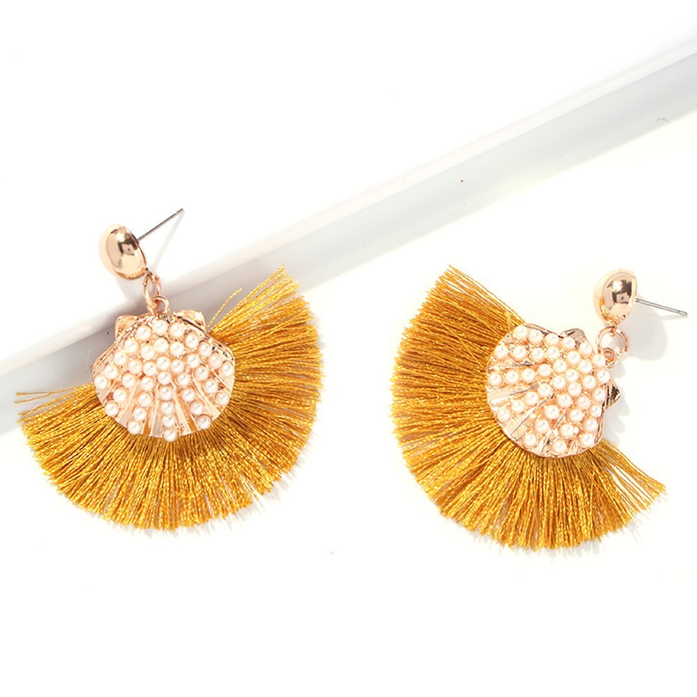 Bohemian Style Imitation Pearl Tassel Earrings Wholesale Nihaojewelry display picture 8
