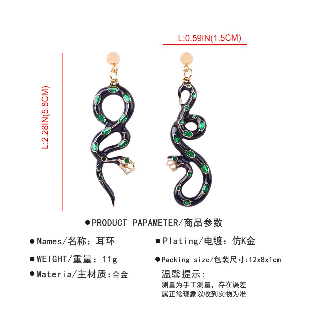 Boucles D&#39;oreilles Pendantes En Forme De Serpent Goutte D&#39;huile En Gros Nihaojewelry display picture 1