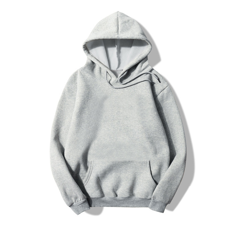 Hooded Solid Color Casual Fleece Sweater display picture 3