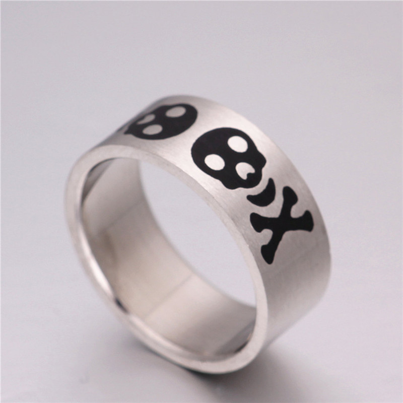 Bague En Acier Titane Sculpté Tête De Mort Vintage En Gros Nihaojewelry display picture 1