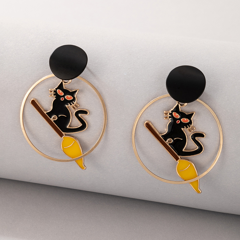 New Creative Jewelry Halloween Black Cat Earrings display picture 2